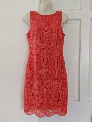 Lauren Ralph Lauren Sleeveless Coral Lace Dress Size 8 | eBay Lauren Ralph Lauren Sleeveless Coral Lace Dress Size 8 | eBay