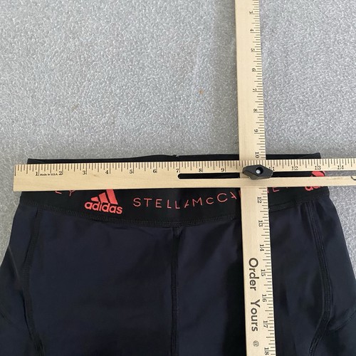 Adidas X Stella Mccartney Printed Zipper Leggings W/ Mesh Black Pink Medium - Photo 7/12