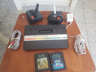 TESTED Atari 2600 Jr Long Rainbow 2ctrl  2Games Defender Pinball, Video & Power!
