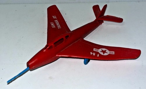 Vintage Renwal Toy Army Thunder Jet F84 Plastic Red/Yellow 1960’s-80’s - Picture 3 of 11
