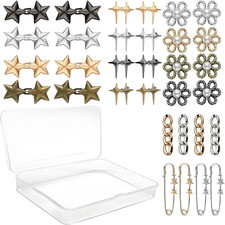 32 Set Pant Waist Tightener Star Flower Jean Buttons Pins for Loose Jeans Adjust