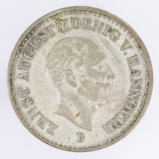 1844 German States - Hannover Ernest August Silver 1/12 Thaler