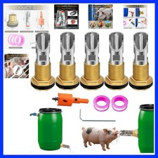 5 Pack Pig Waterer Nipple Hog Water Nipple for Barrel Kit Piglets Nipple Feed...
