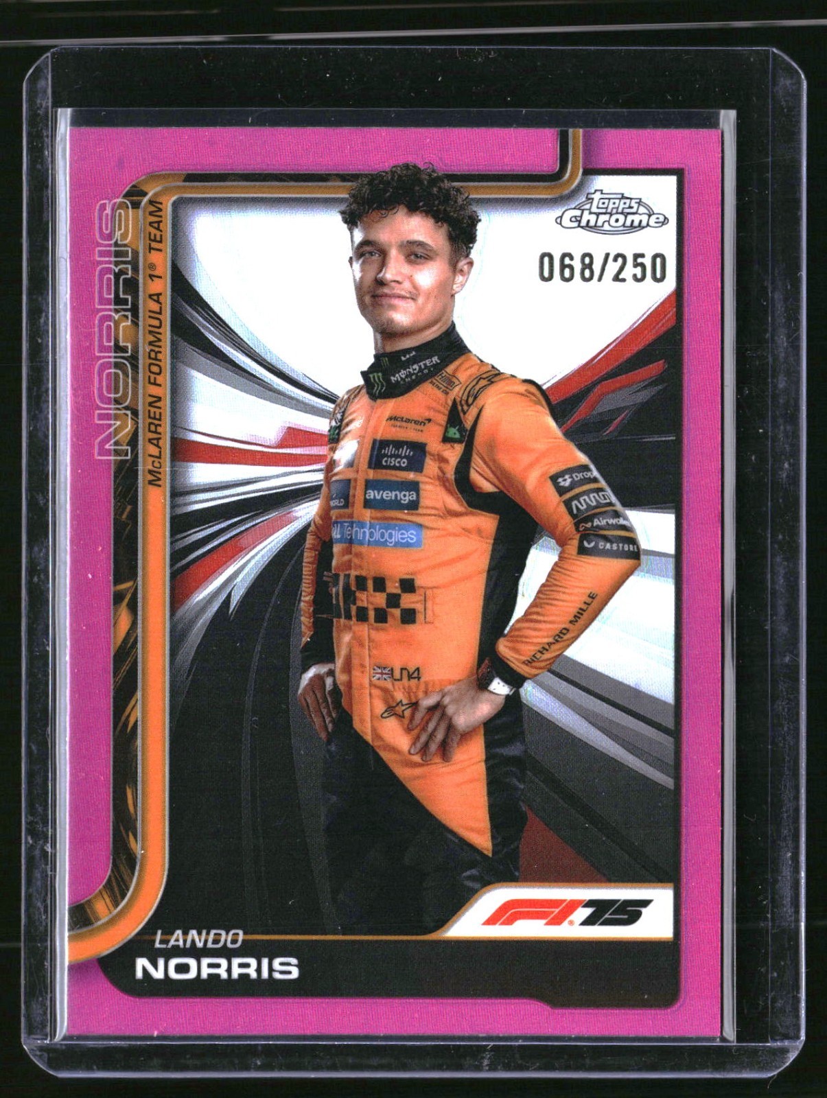 2025 Topps Chrome Formula 1 F1 Lando Norris Portrait Pink Refractor 068/250 #5