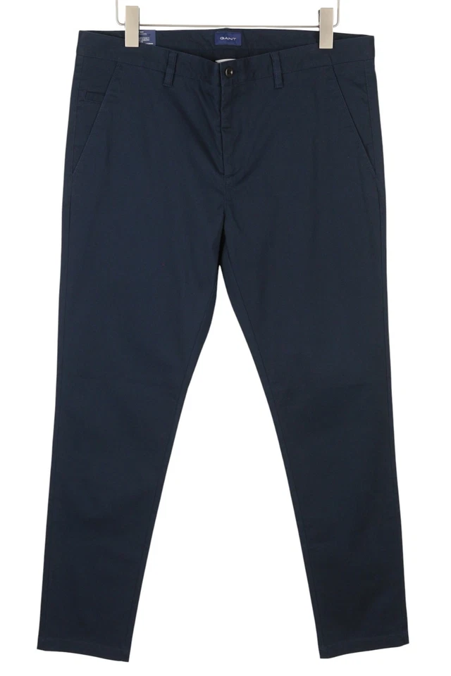 Gant Molsey Brushed Dot Chinos Hombre Pantalones W32/L34 Persa Azul Extra Fina - Imagen 2 de 4