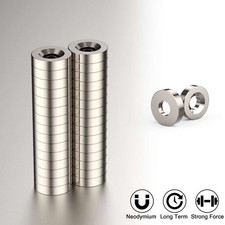 10/20/50 Strong Countersunk Ring Magnets 1/2"x1/8" Hole 4mm Rare Earth Neodymium