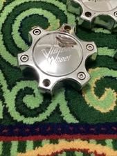Vision Warrior 375 Tall New Logo Chrome 6 Lug Wheel Center Cap C375-6C86 1 Piece