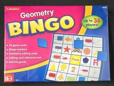 Lakeshore Geometry Bingo Game Math Classroom Learning Grades 3  4 Complete NEW 