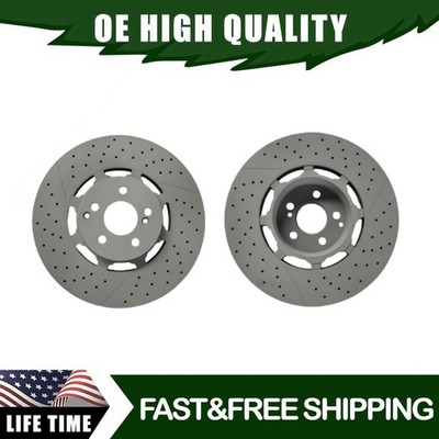 Rear Brake Drilled Disc Rotors For 2018 2019 2020 2021 Mercedes Benz E63 Amg S 