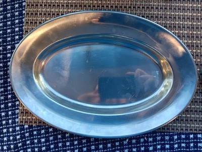 Gense Sweden Stainless Tray Silver Serve Plate Oval 