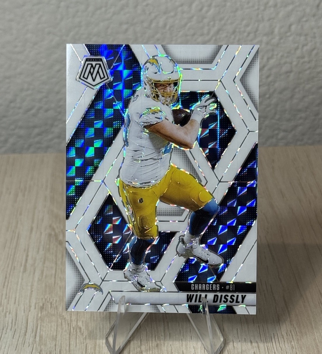Will Dissly 2025 Panini Mosaic White Mosaic Prizm /25 Los Angeles Chargers #114