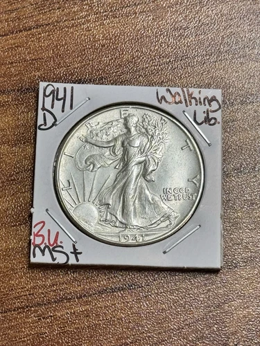 1941 D WALKING LIBERTY HALF DOLLAR GEM BU UNCIRCULATED MS++ COIN (Raw14297)