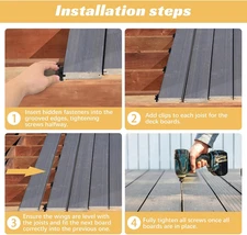 200 Pack Hidden Deck Fasteners for Composite Decking Board, Composite Decking...