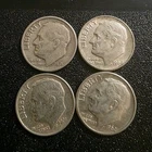 Roosevelt Silver Dimes Lot 1951, 1962, 1964, 1961 Circulated US Coins