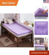 Breathable 2-Inch Twin Gel Memory Foam Topper - Pressure Relief Design