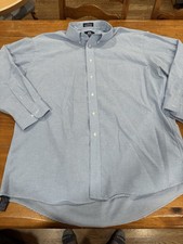 Stafford Wrinkle-Free Oxford Dress Shirt Light Blue 18 34 Classic Fit Solid