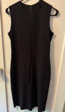 Theory Black Cotton Street High Neck Simple Dress