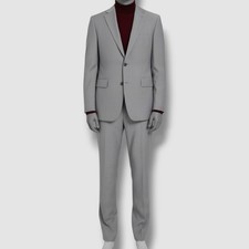 640 Calvin Klein Men's Gray Wool X Slim-Fit Jacket Pants 2-Piece Suit Size 42L