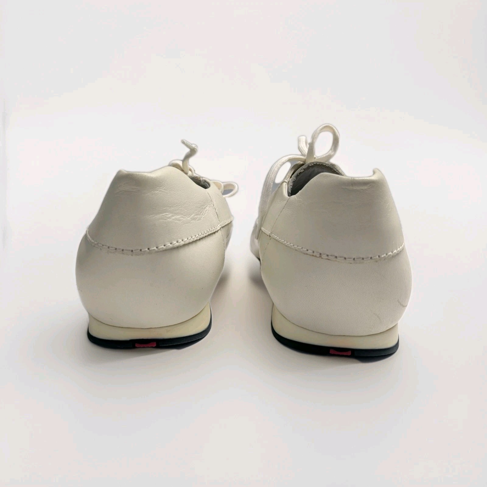 Prada Men's Leather Driving Sneakers Cream Square Toe 4E 1617 EU 10.5 - US 11.5 thumbnail 3