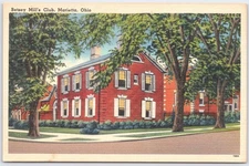Betsey Mill's Club Marietta Ohio Vintage Linen Postcard Tichnor Bros
