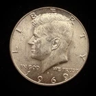 40% Silver 1969 Kennedy Half Dollar - 08-58