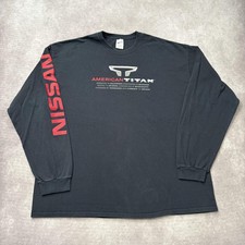 Vintage Nissan American Titan Shirt Mens 2XL Black Long Sleeve Truck Graphic