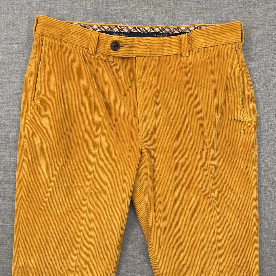 Brooks Brothers Pants Mens 35x32 Yellow Corduroy Milano Fit College School - Image 2 of 4