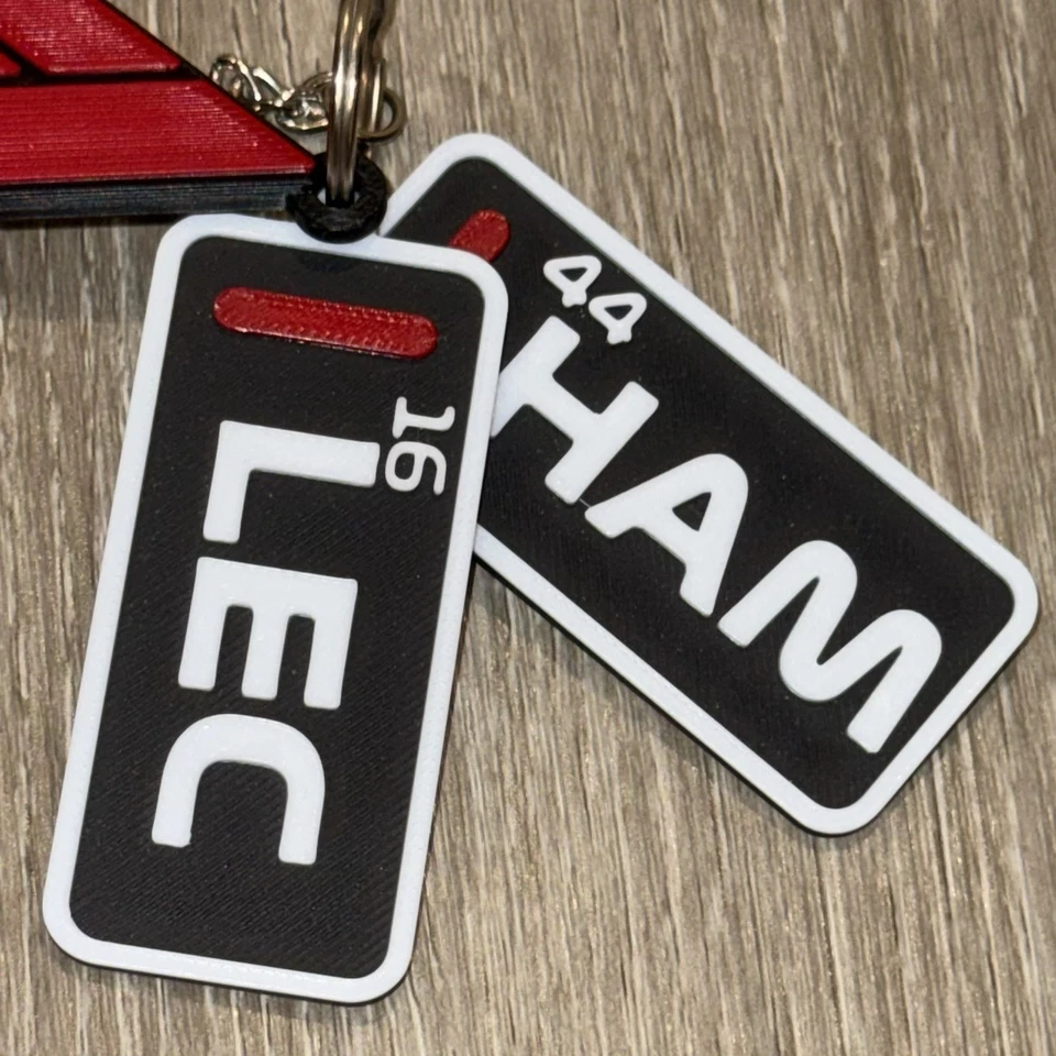 F1 Formula 1 Logo Driver Keychain Gifts Charles Leclerc Lewis Hamilton Ferrari - Image 3 of 4