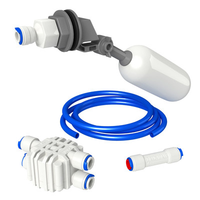 AquaticLife Auto Shut-Off Float Valve Kit for RO, RO/DI 5 Piece set, White