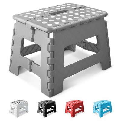 KEPLIN Schwerlast 9 Zoll klappbarer Tritthocker tragbar rutschfest Kunststoffgriff grau