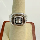 Tiffany & Co. Vintage Sterling Silver & 18k Yellow Gold  Rope Square Ring