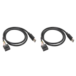2Pcs USB 9Pin à USB Câble de type C pour carte mère d'ordinateur USBC8680