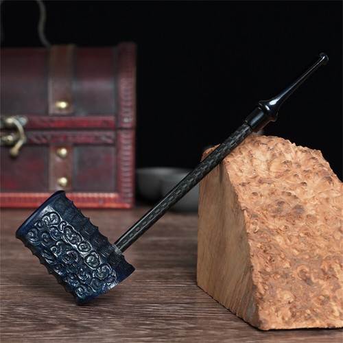 Pipa da marinaio retrò intagliata a mano stelo dritto rovaio tubo di legno tubo - Bild 3 von 3