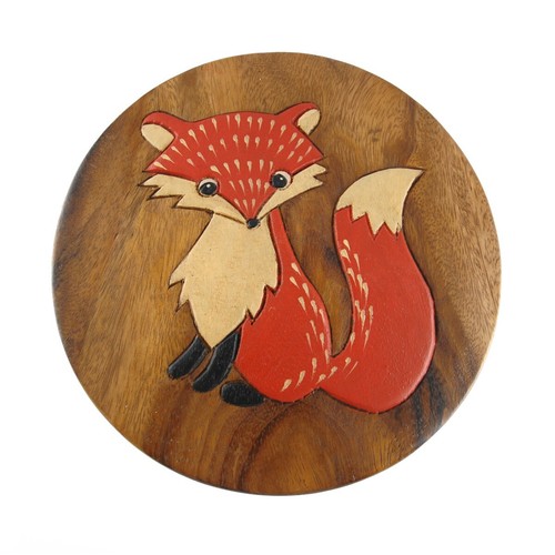 Childrens/Childs/Kids Wooden Stool - Fox (FOX01) - Picture 2 of 2