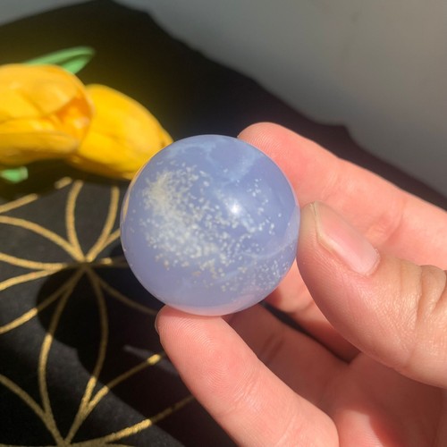 31mm Blue Chalcedony Sphere Ball Crystal Collection Polished Gemstone Decor - Imagen 9 de 10