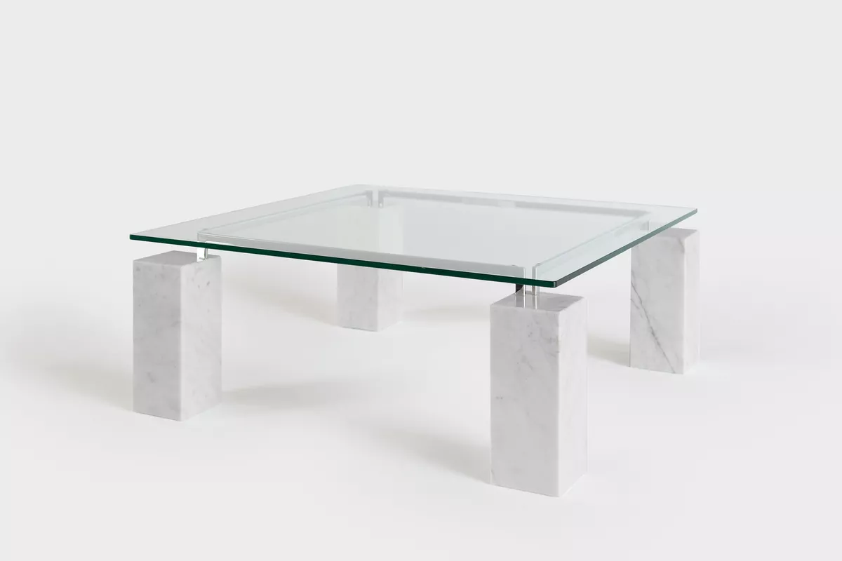 Carrara glass 2024 coffee table