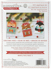 Dimensions Christmas Hugs Felt Applique Kit Use As Ornaments Or Gift Card Holder