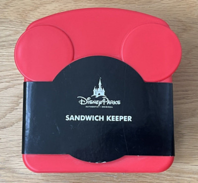 Disney Parks Authentic Original Red Mickey Mouse Shaped Sandwich Keeper Rare