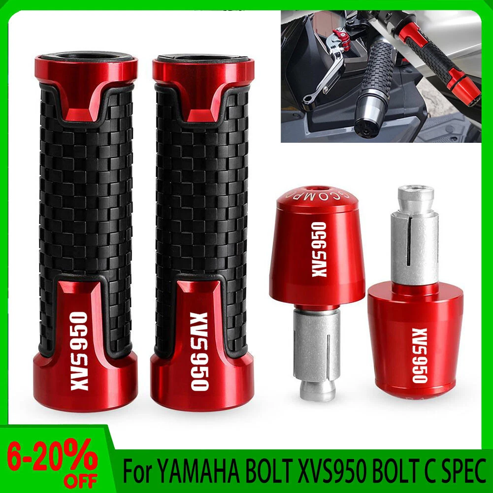 For YAMAHA BOLT XVS950 C SPEC Motorcycle 22mm Handlebar Grips Handle Bar End Cap