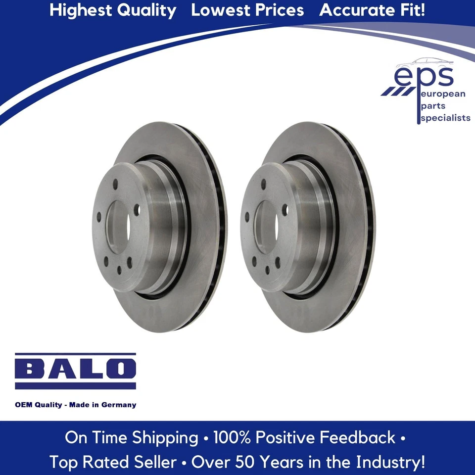 L & R Rear Brake Disc Rotors Select 88-94 BMW 7 i iL Balo 34 21 1 162 967 - Image 2 of 4