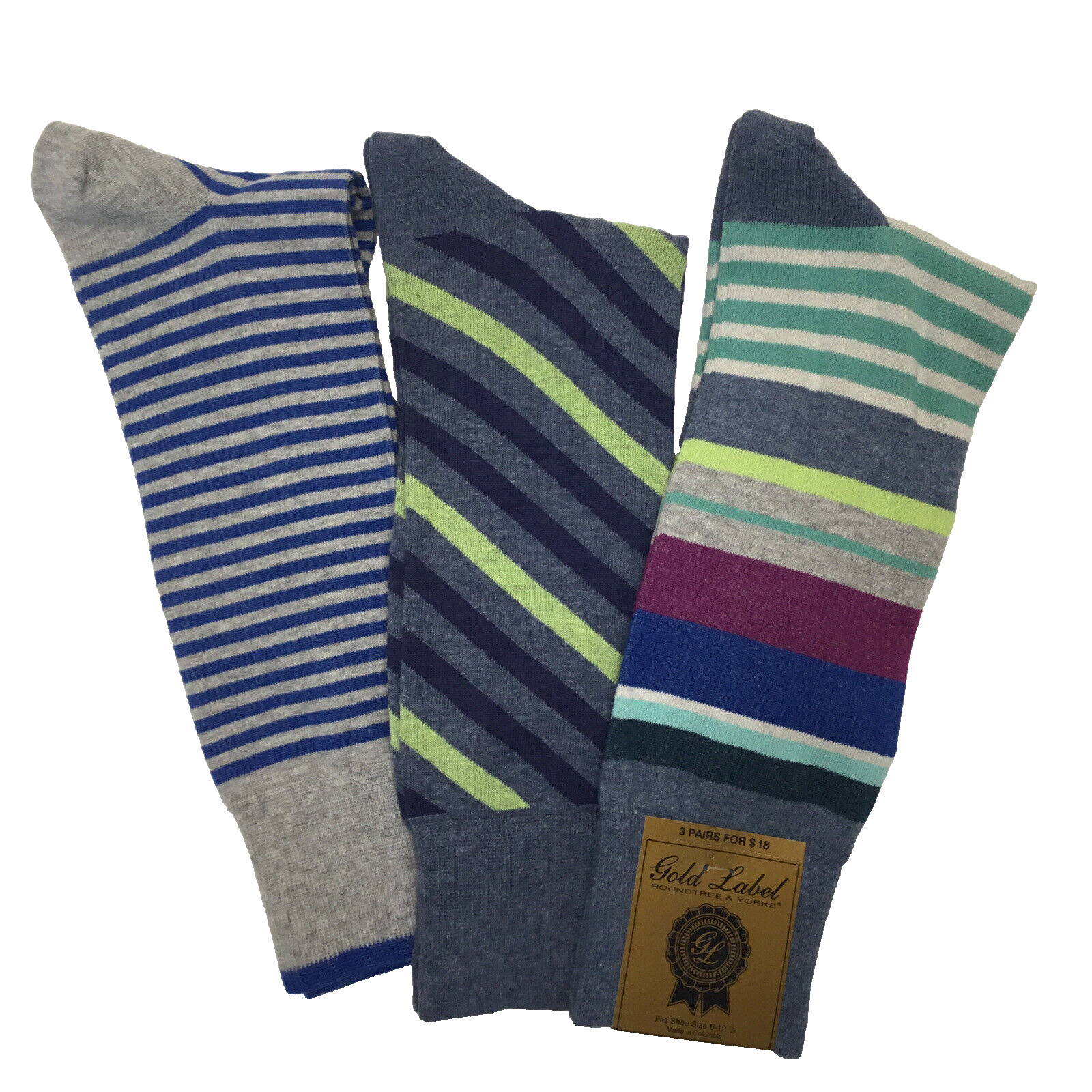 Мужские носки из хлопчатобумажной смеси Roundtree - Yorke Gold Label темно-синий Sz 6-125 3390₽