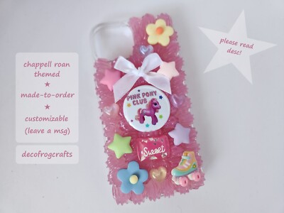 Chappell Roan Themed Decoden Phone Case - Pink Pony Club Deco Cream Kawaii Case