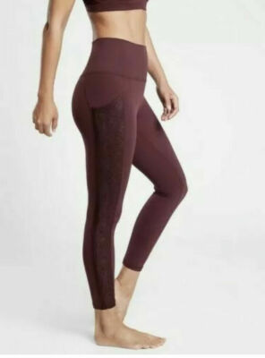Athleta Salutation Stash Pocket II Lace 7/8 Tight  Spiced Cabernet XST XS TALL