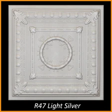 Ceiling Tiles Glue Up Styrofoam 20x20 R47 Light Silver Lot/88 pcs (232.32 sq ft)