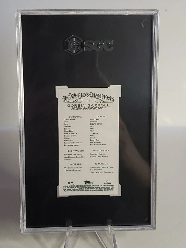 Corbin Carroll 2023 Topps Allen & Ginter Mini Black SGC 9.5 SP Diamondbacks RC - Image 2 of 2