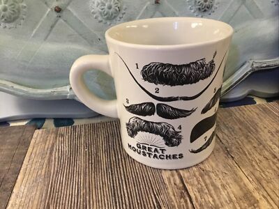  Great Mustaches Coffee Mug Rare 12oz 2010 Legend Unemployed Philosopher's Guild