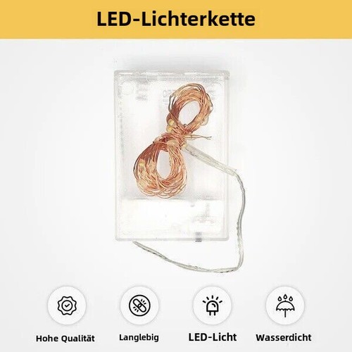 10M LED String Lights + Remote Control Battery Operated Silver Wire Picnic RGB - Picture 5 of 10
