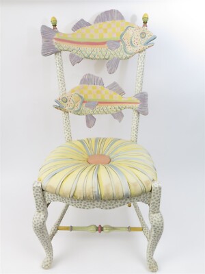 Mackenzie-Childs Colorful Fish Chair: Double Fish Back Rest