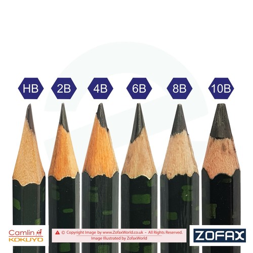 6 x KOKUYO CAMLIN HB 2B 4B 6B 8B 10B Graded Drawing Pencils Draw Sketch Write eBay