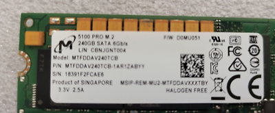 Dell製240GB M.2 SATA SSD（型番：MTFDDAV240TCB Dell Micron 240GB M.2 2280 SATA SSD MTFDDAV240TCB 0TC2RP TC2RP US